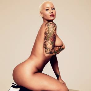 Amber Rose completely nude but covered