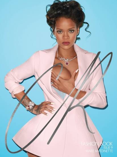 Rihanna squeezing her tit for CR Magazine