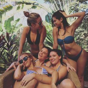 Selena Gomez in bikini with friends