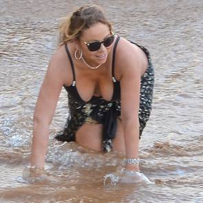 mariah carey crawling in the water in bikini