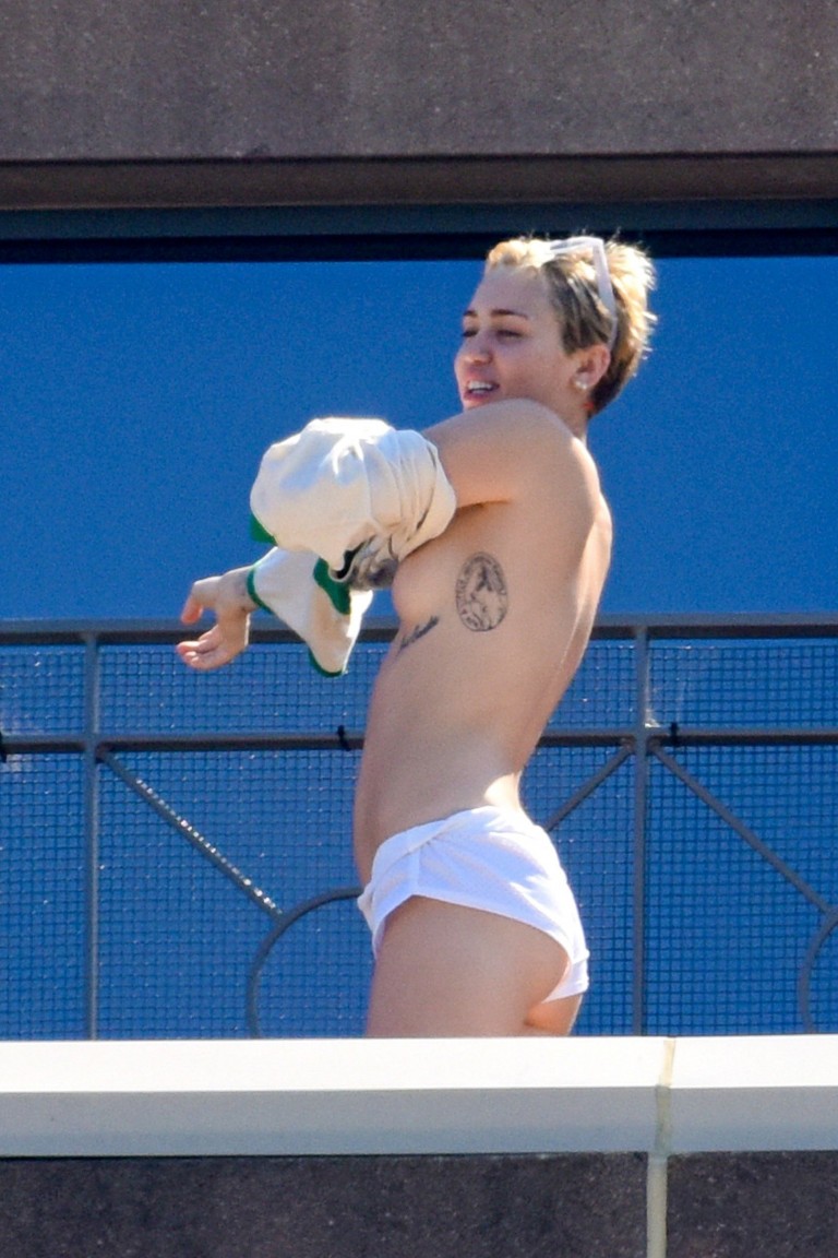 Miley Cyrus Poking Nipples And Nude Posing Scandal Planet