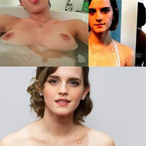 Emma Watson naked boobs in bathtub