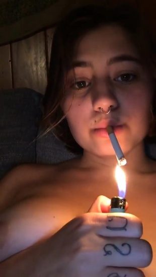 Lia Marie Johnson nude smoking