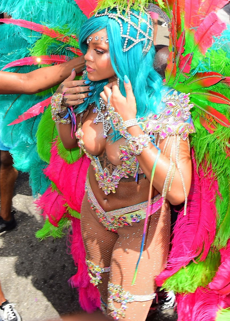 Almost Naked Rihanna At Barbadian Mating Festival — Pussy