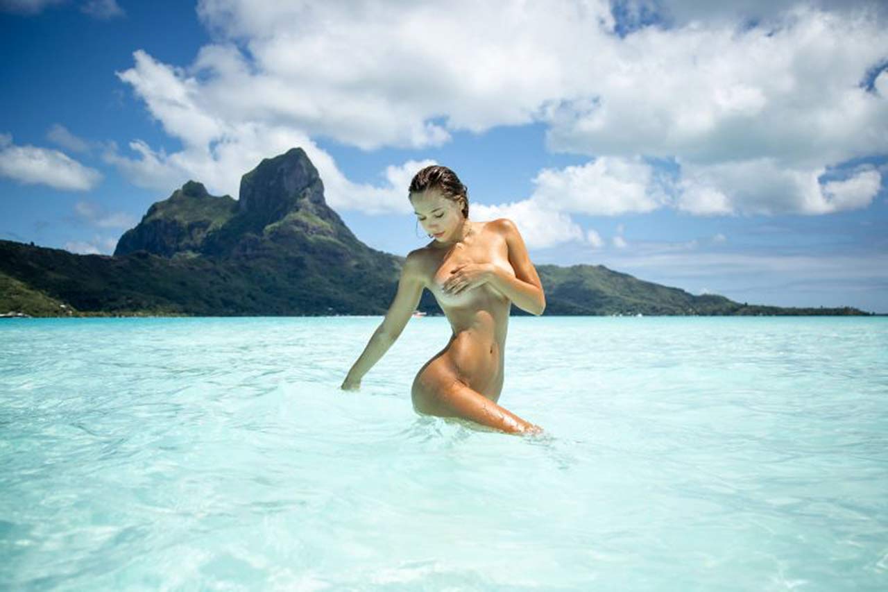 Alexis Ren Nude Topless Wet Photos In The Sea Scandal Planet