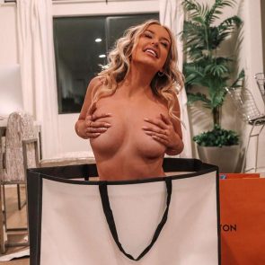 Tana Mongeau naked tits in bag