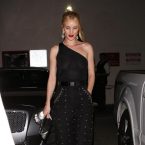 Rosie Huntington Whiteley Nipples Seen In See Through Black Top