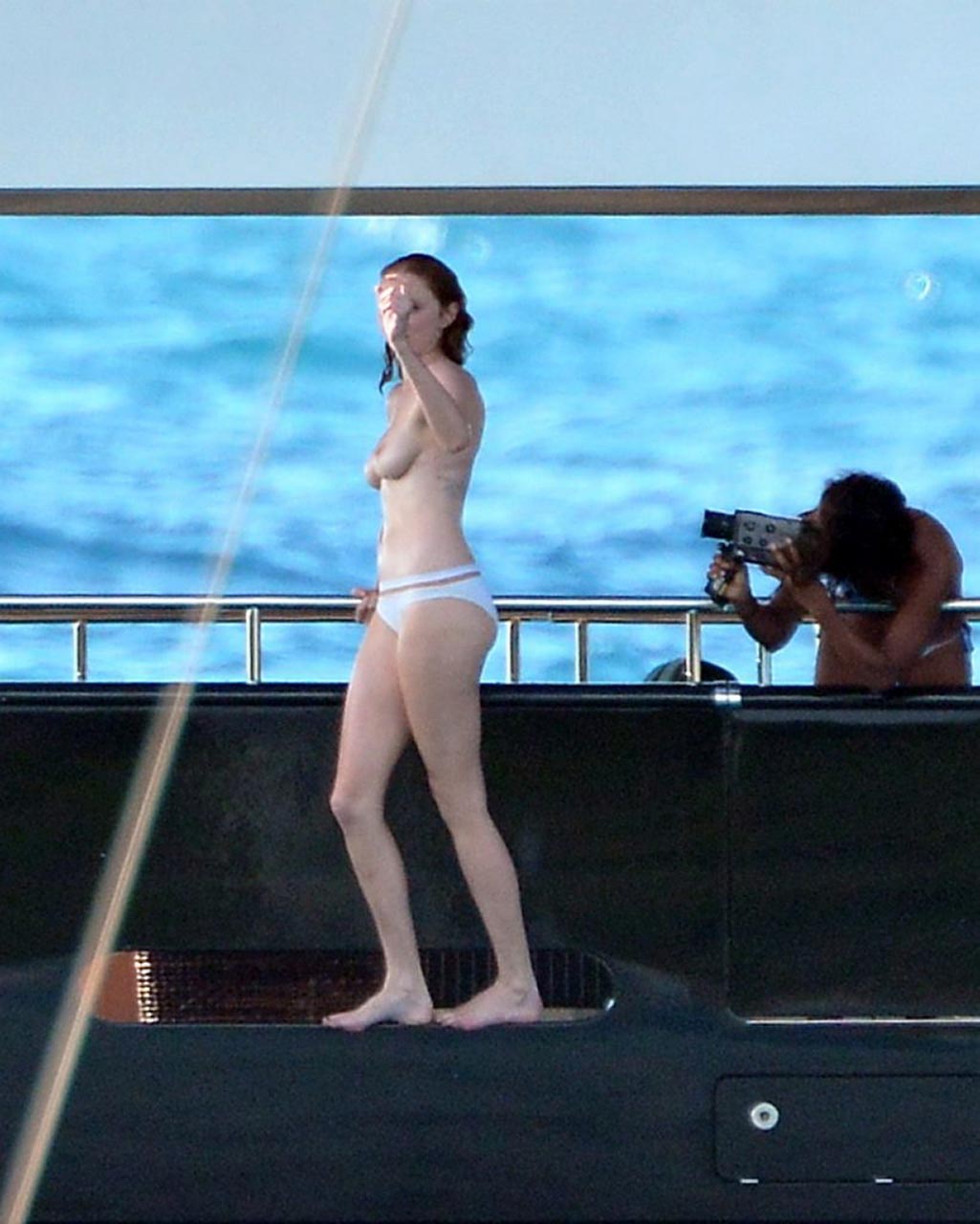 Model Lily Cole Nude Tits On A Yacht In St Barts Scandal Planet