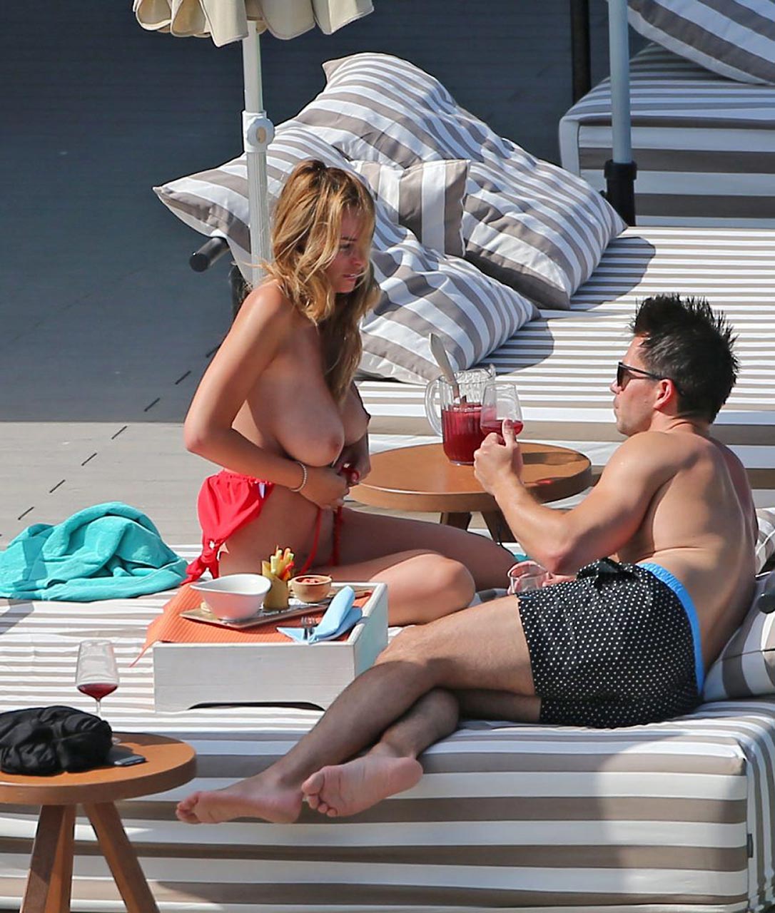 Model Rhian Sugden Topless Sunbathing In Ibiza Scandal Planet