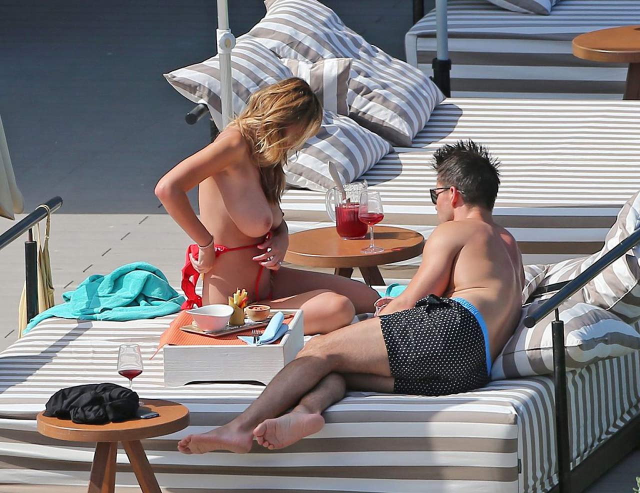Model Rhian Sugden Topless Sunbathing In Ibiza Scandal