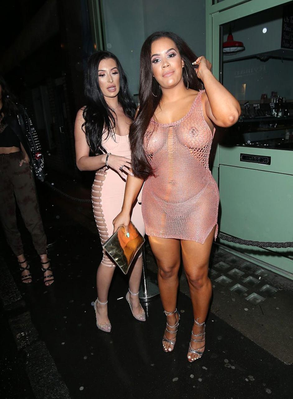 Lateysha Grace nude tits in see through dress.