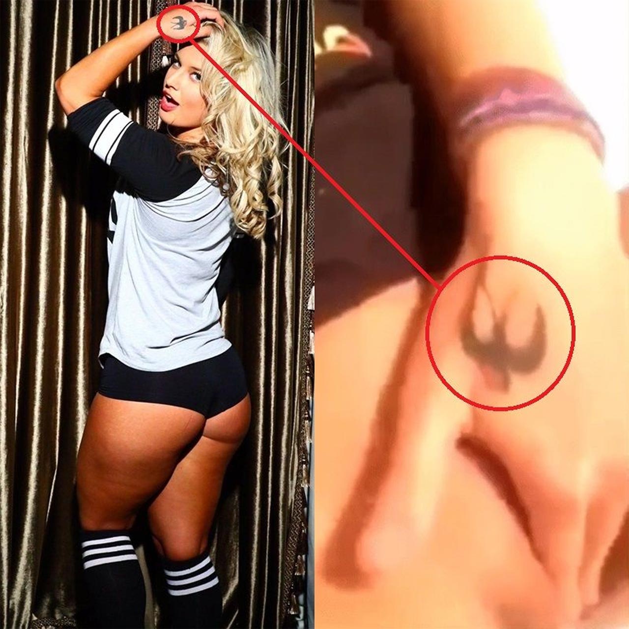 Toni Storm tattoo as a proof of leaked nudes