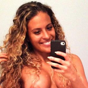 Zelina Vega nude tits in mirror selfie