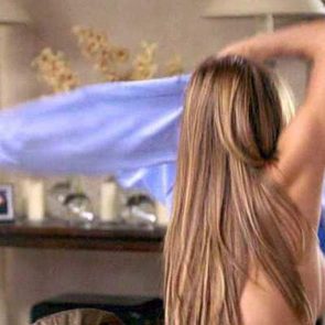 Jennifer Aniston changing and showing boobs
