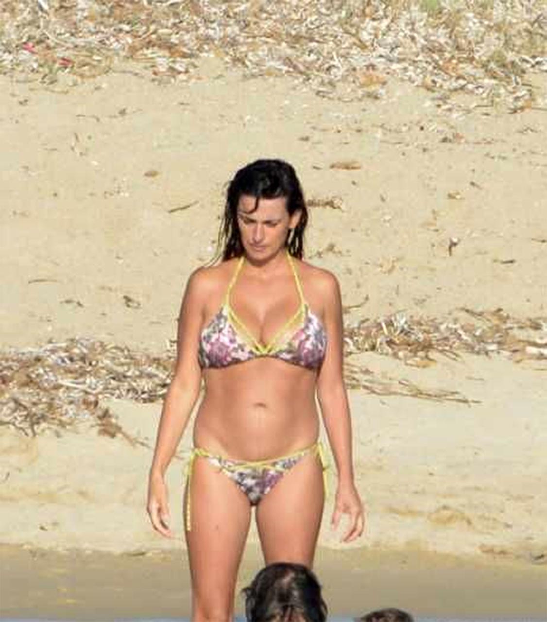 Penelope Cruz Nude Tits on Beach.