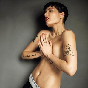 Halsey covered topless