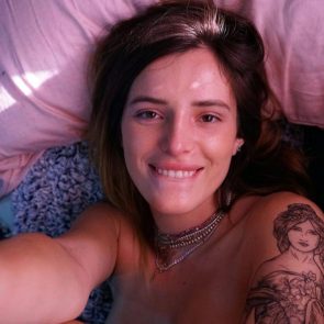 Bella Thorne nude selfie from the bed