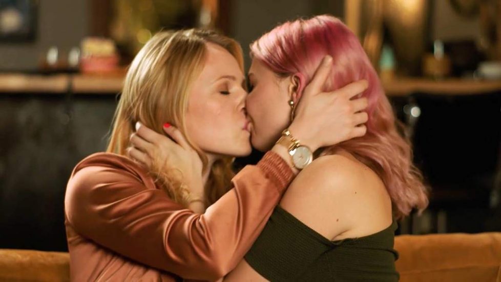 Emma Bell And Paige Elkington Lesbian Kiss Scene From Relationship 