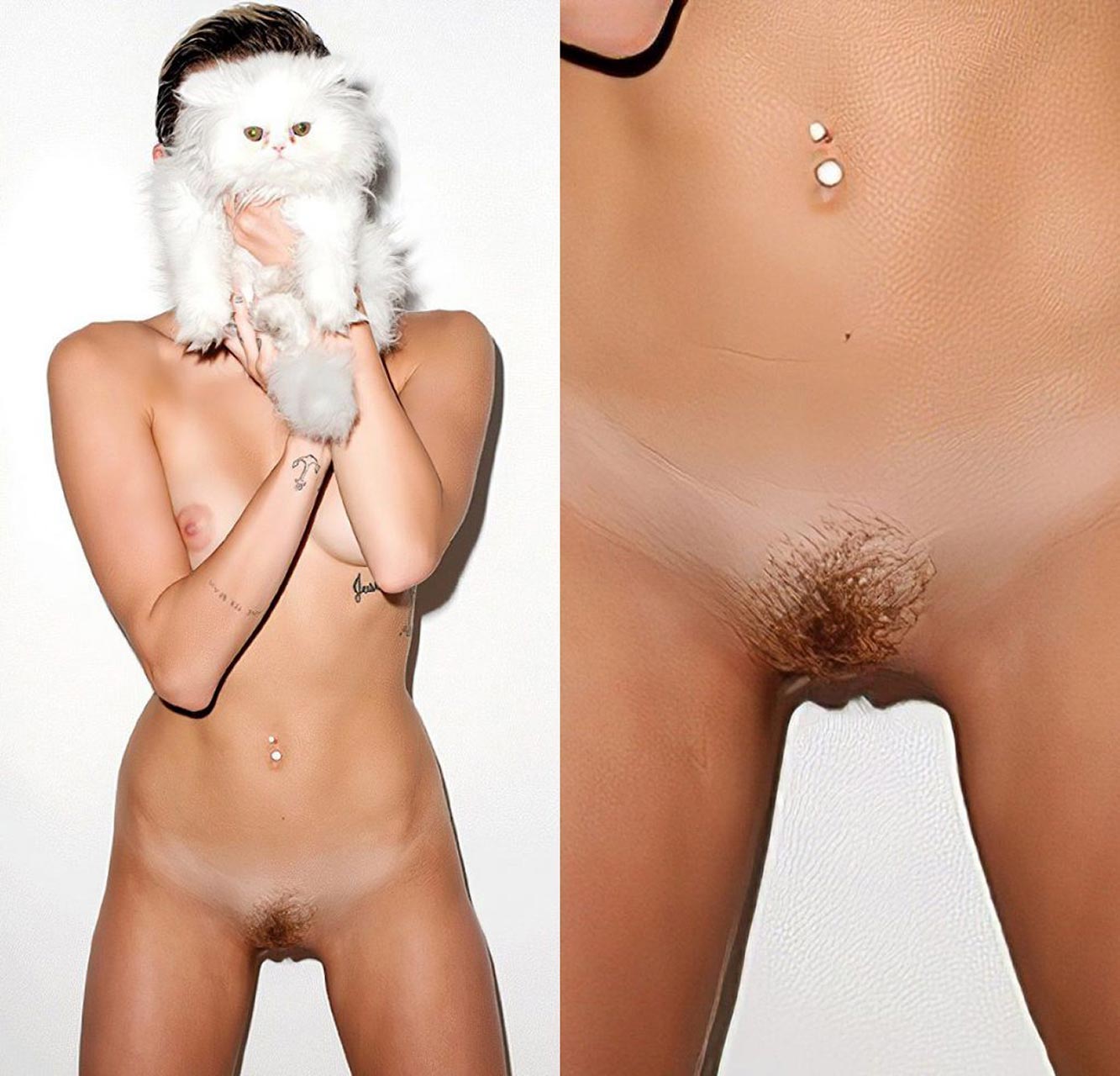 Miley Cyrus Shaved and Hairy Pussy Pics.