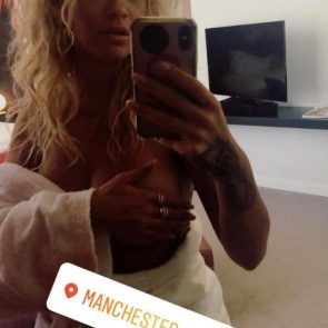Rita Ora topless on instagram story