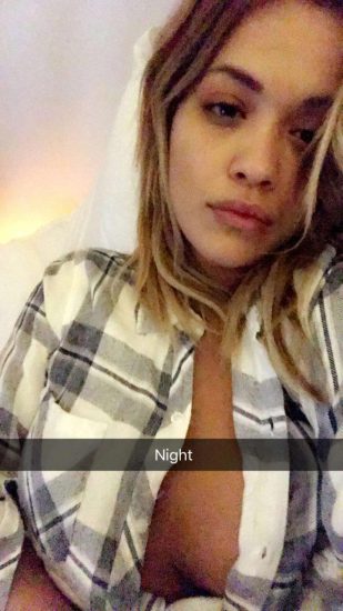 Rita Ora hot bed selfie