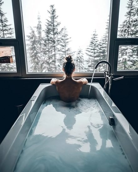 Charly Jordan topless in bathtub