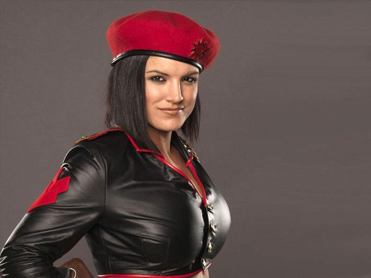 Gina Carano in leather
