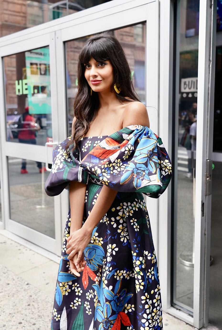 Jameela Jamil Sexy in a Floral Dress. 