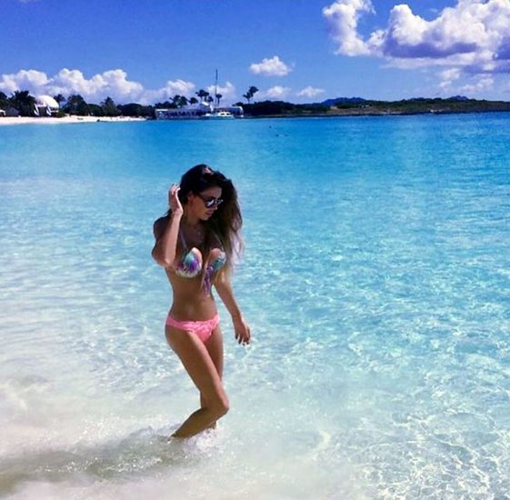 Rachel Uchitel pink bikini