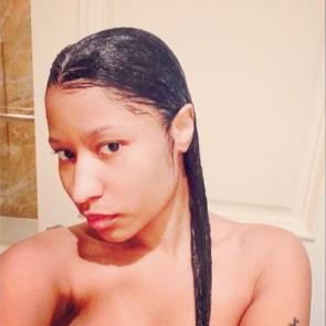 Nicki Minaj nude under the shower naked