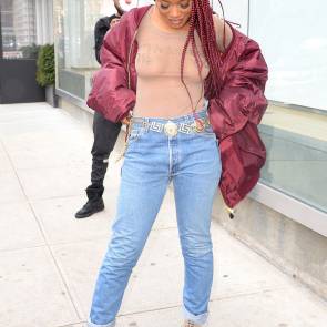 keke palmer showing her boobs in sheer top