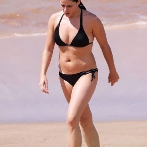 Neve Campbell dark bikini