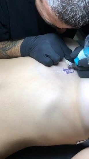 Lia Marie Johnson tattoo process