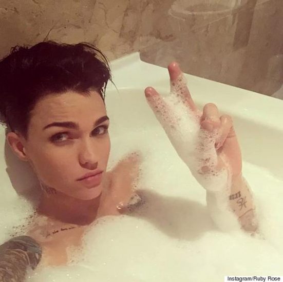 Ruby Rose in bathtub