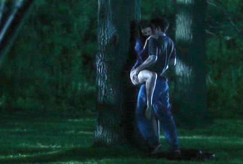 Jessica Pare Sex Against A Tree In Lost And Delirious Movie