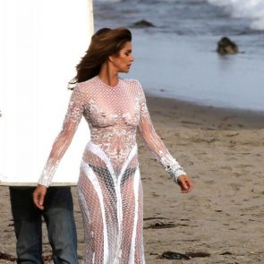 Cindy Crawford topless in see thru