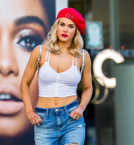 Lana WWE nipples in white tank top