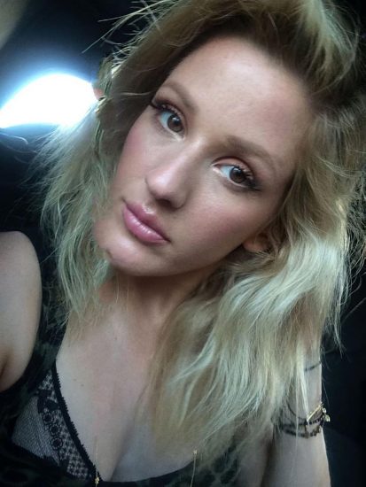 Ellie Goulding black bra hot selfie