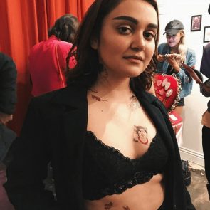 Ariela Barer in black bra