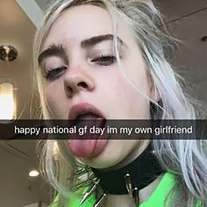 Billie Eilish nude tongue out