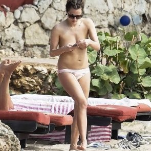 Caroline Flack topless in public