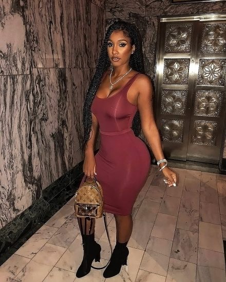 Bernice Burgos hot red dress