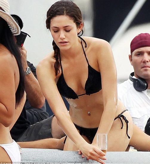 Emmy Rossum nudesexyblack bikini