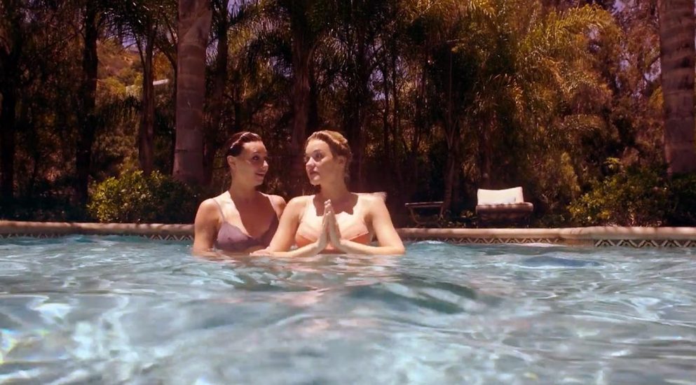 AJ Michalka lingerie and pool scene