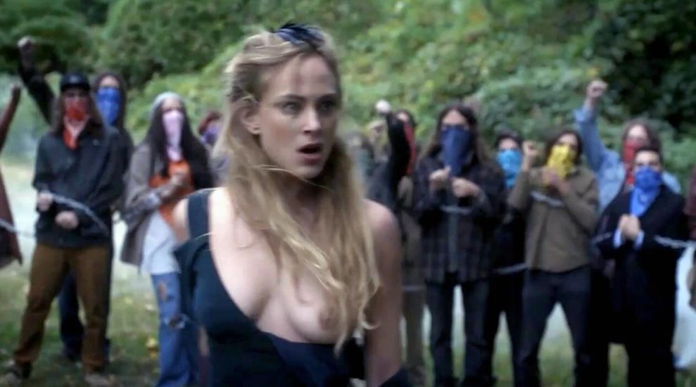 Nora Arnezeder nude nipple and boob in movie scene